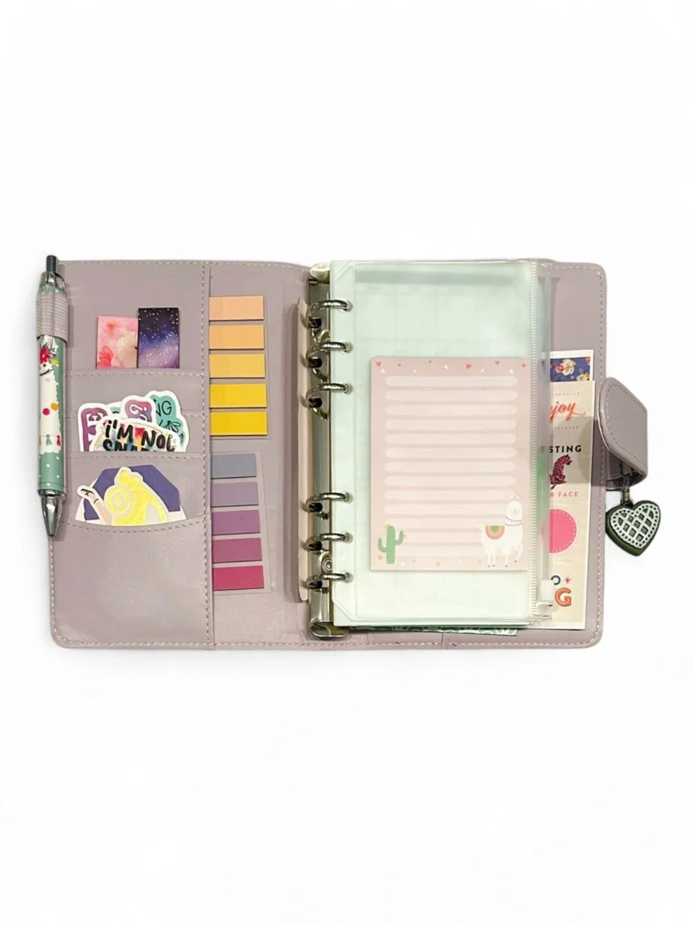 NWT Lavender A6 PU Leather 6-Ring Budget Binder Planner Bundle & Accessories
